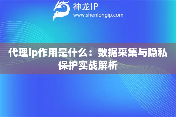 代理ip作用是什么：數(shù)據(jù)采集與隱私保護(hù)實(shí)戰(zhàn)解析