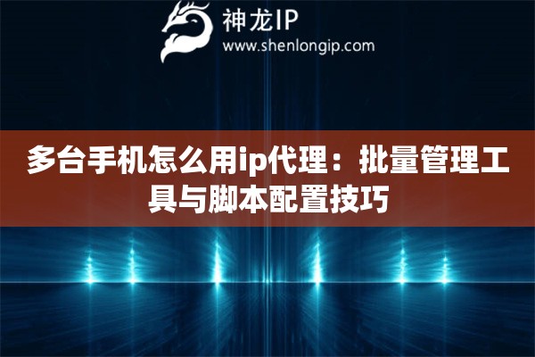 多臺(tái)手機(jī)怎么用ip代理：批量管理工具與腳本配置技巧