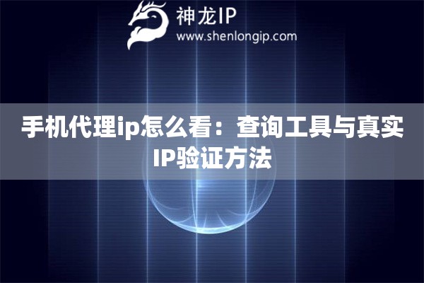 手機(jī)代理ip怎么看：查詢工具與真實(shí)IP驗(yàn)證方法