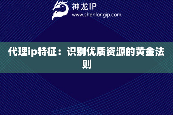 代理ip特征：識別優(yōu)質(zhì)資源的黃金法則