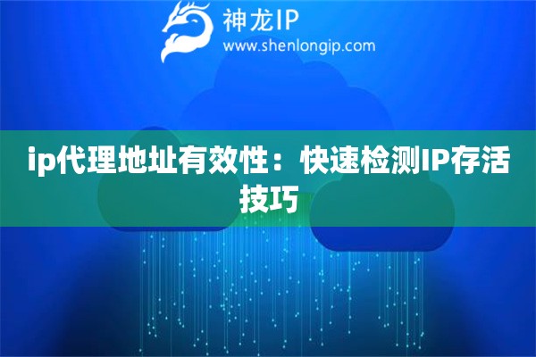 ip代理地址有效性：快速檢測IP存活技巧