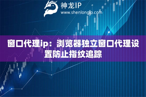 窗口代理ip：瀏覽器獨立窗口代理設置防止指紋追蹤