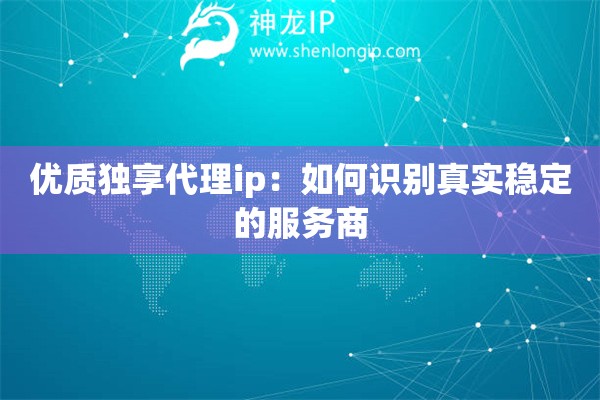 優(yōu)質(zhì)獨(dú)享代理ip：如何識別真實穩(wěn)定的服務(wù)商