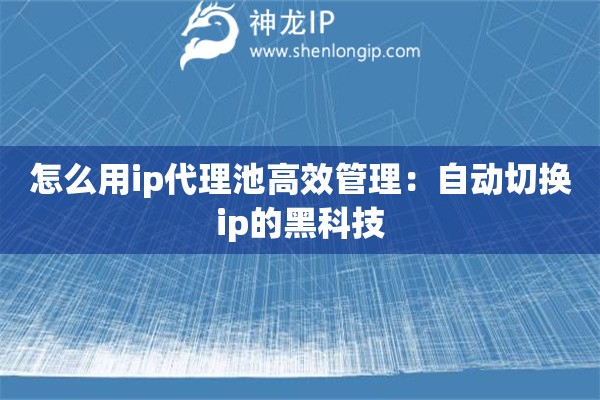 怎么用ip代理池高效管理：自動(dòng)切換ip的黑科技