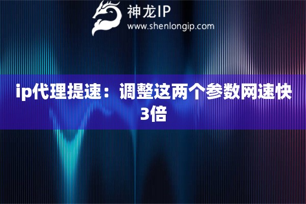 ip代理提速：調(diào)整這兩個(gè)參數(shù)網(wǎng)速快3倍