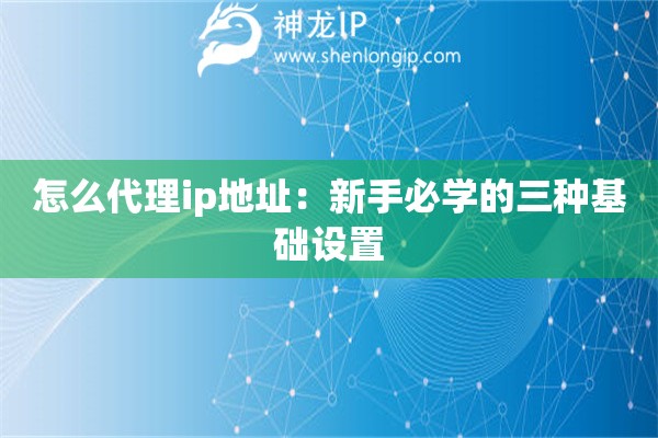 怎么代理ip地址：新手必學(xué)的三種基礎(chǔ)設(shè)置