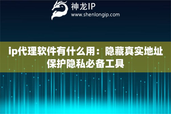 ip代理軟件有什么用：隱藏真實(shí)地址保護(hù)隱私必備工具