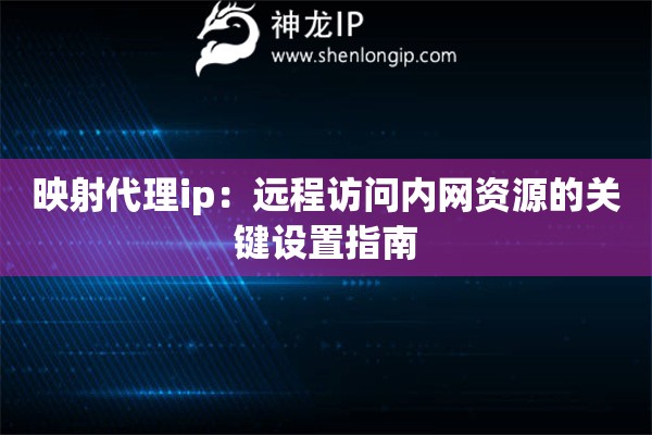 映射代理ip：遠(yuǎn)程訪問內(nèi)網(wǎng)資源的關(guān)鍵設(shè)置指南