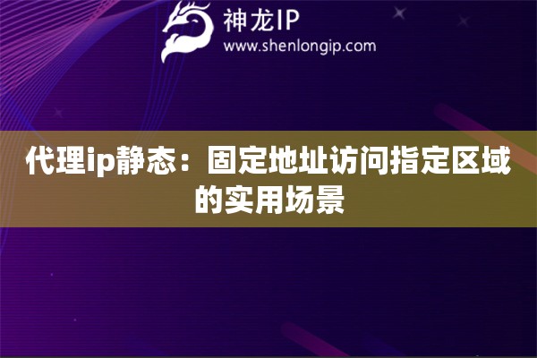 代理ip靜態(tài)：固定地址訪問指定區(qū)域的實(shí)用場(chǎng)景