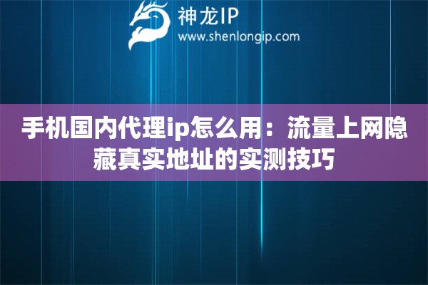 手機國內(nèi)代理ip怎么用：流量上網(wǎng)隱藏真實地址的實測技巧