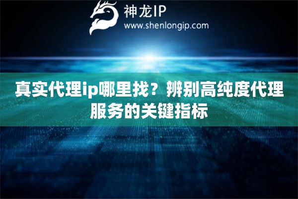 真實代理ip哪里找？辨別高純度代理服務的關(guān)鍵指標