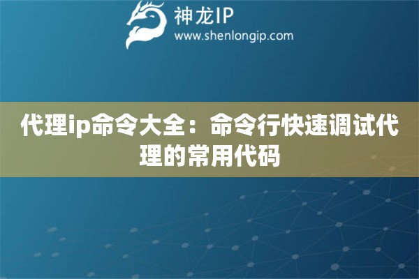 代理ip命令大全：命令行快速調(diào)試代理的常用代碼
