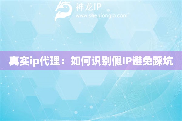 真實(shí)ip代理：如何識(shí)別假I(mǎi)P避免踩坑