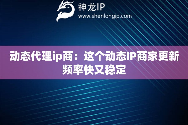 動(dòng)態(tài)代理ip商：這個(gè)動(dòng)態(tài)IP商家更新頻率快又穩(wěn)定