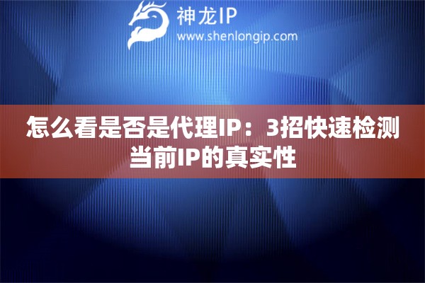 怎么看是否是代理IP：3招快速檢測(cè)當(dāng)前IP的真實(shí)性