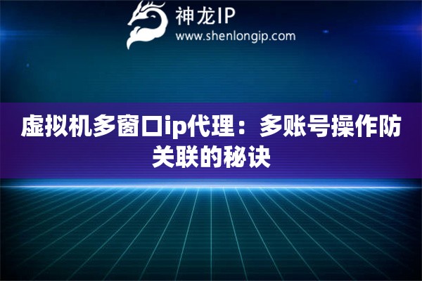 虛擬機(jī)多窗口ip代理：多賬號(hào)操作防關(guān)聯(lián)的秘訣