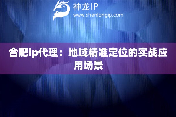 合肥ip代理：地域精準(zhǔn)定位的實(shí)戰(zhàn)應(yīng)用場景