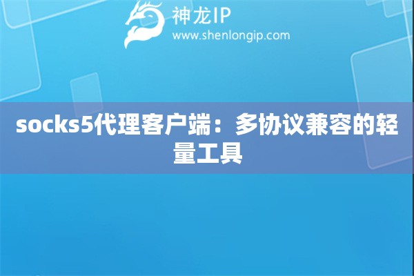 socks5代理客戶端：多協(xié)議兼容的輕量工具