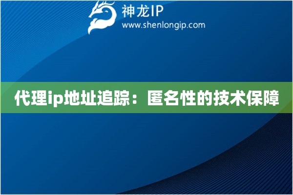 代理ip地址追蹤：匿名性的技術(shù)保障