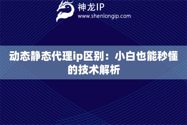 動態(tài)靜態(tài)代理ip區(qū)別：小白也能秒懂的技術解析