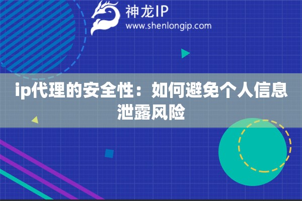 ip代理的安全性：如何避免個人信息泄露風(fēng)險