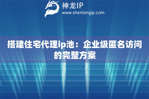 搭建住宅代理ip池：企業(yè)級匿名訪問的完整方案