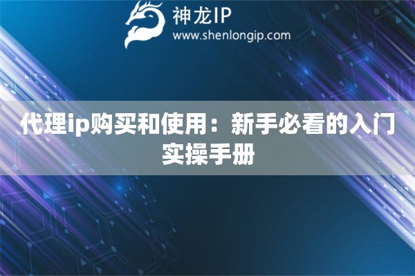 代理ip購買和使用：新手必看的入門實操手冊