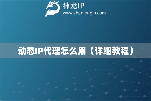 動態(tài)IP代理怎么用（詳細(xì)教程）