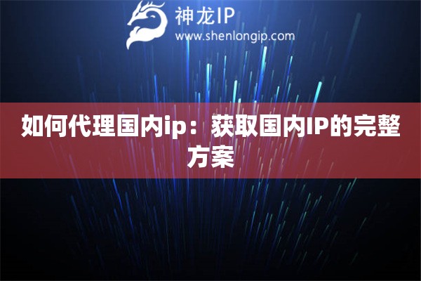 如何代理國(guó)內(nèi)ip：獲取國(guó)內(nèi)IP的完整方案