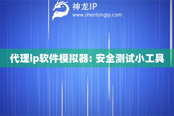 代理ip軟件模擬器: 安全測試小工具