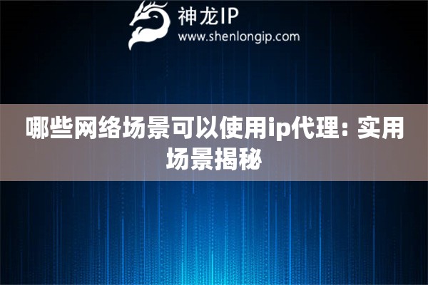 哪些網(wǎng)絡(luò)場(chǎng)景可以使用ip代理: 實(shí)用場(chǎng)景揭秘