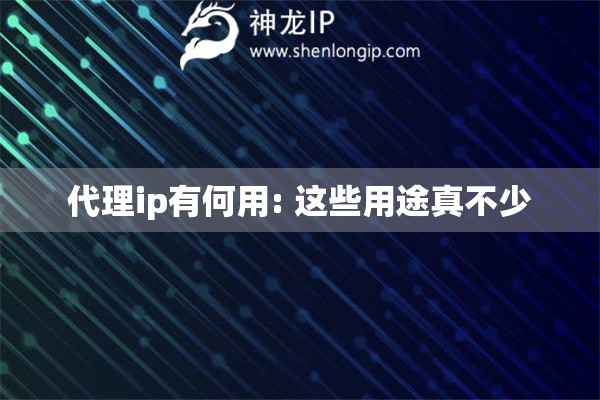 代理ip有何用: 這些用途真不少