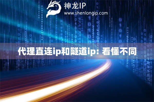 代理直連ip和隧道ip: 看懂不同