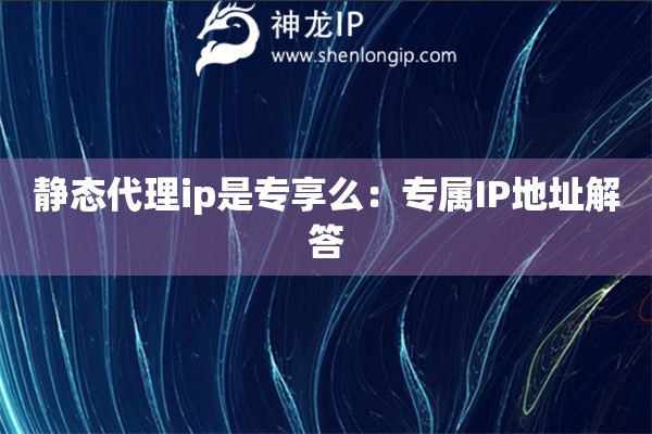 靜態(tài)代理ip是專享么：專屬IP地址解答