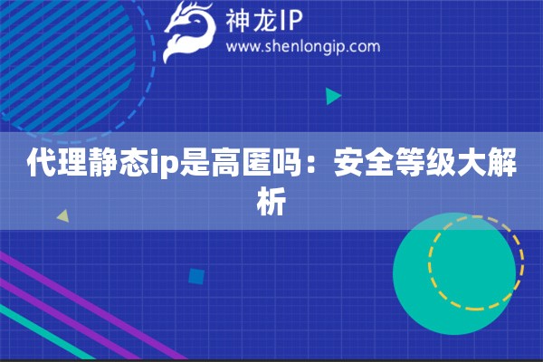 代理靜態(tài)ip是高匿嗎：安全等級(jí)大解析