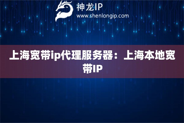 上海寬帶ip代理服務(wù)器：上海本地寬帶IP