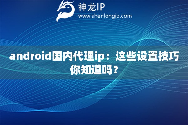 android國內(nèi)代理ip：這些設(shè)置技巧你知道嗎？