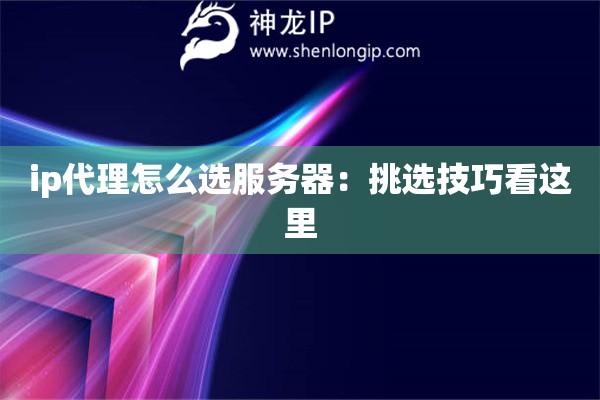 ip代理怎么選服務(wù)器：挑選技巧看這里
