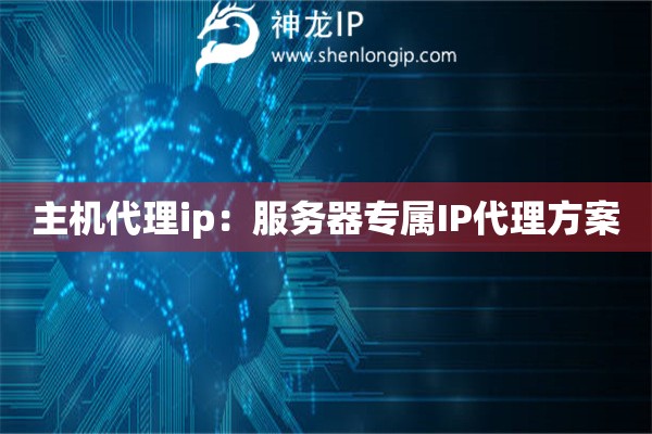 主機(jī)代理ip：服務(wù)器專屬IP代理方案