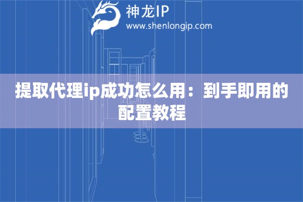 提取代理ip成功怎么用：到手即用的配置教程