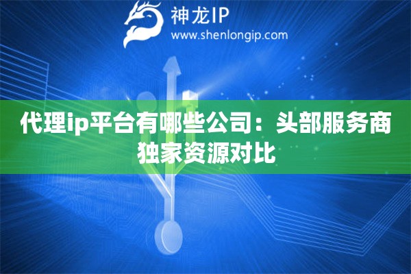 代理ip平臺有哪些公司：頭部服務(wù)商獨(dú)家資源對比