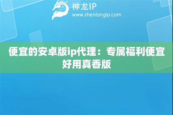 便宜的安卓版ip代理：專屬福利便宜好用真香版