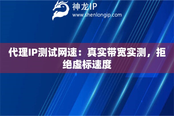代理IP測(cè)試網(wǎng)速：真實(shí)帶寬實(shí)測(cè)，拒絕虛標(biāo)速度