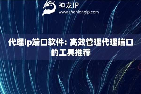 代理ip端口軟件: 高效管理代理端口的工具推薦