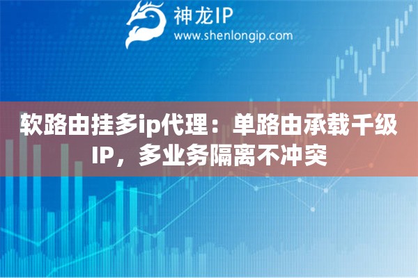 軟路由掛多ip代理：單路由承載千級IP，多業(yè)務隔離不沖突