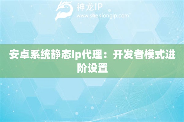 安卓系統(tǒng)靜態(tài)ip代理：開發(fā)者模式進階設置