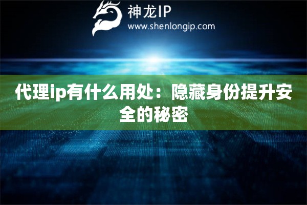 代理ip有什么用處：隱藏身份提升安全的秘密