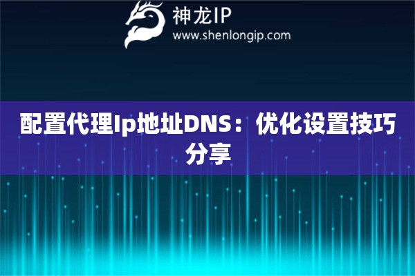 配置代理Ip地址DNS：優(yōu)化設(shè)置技巧分享
