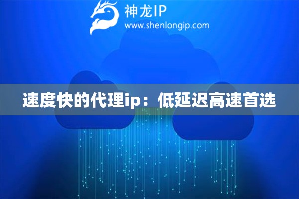 速度快的代理ip：低延遲高速首選