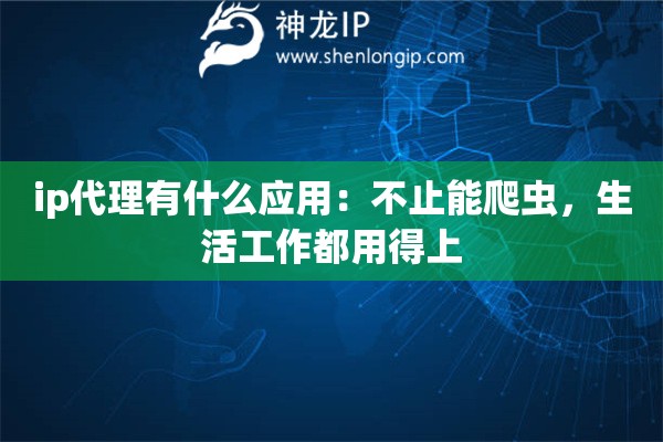 ip代理有什么應(yīng)用：不止能爬蟲，生活工作都用得上